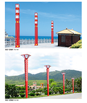 中國結方柱萝莉社免费版APP\祥雲鏤空圓錐柱形LED萝莉社免费版APP