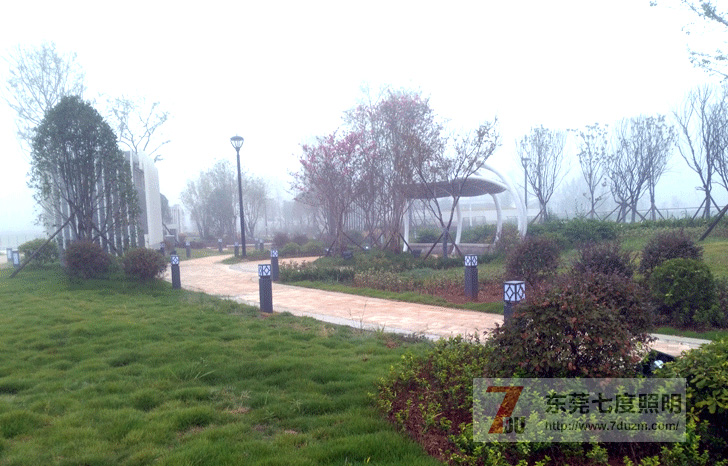 東莞萝莉社APP照明草坪燈安裝白天效果實景圖片