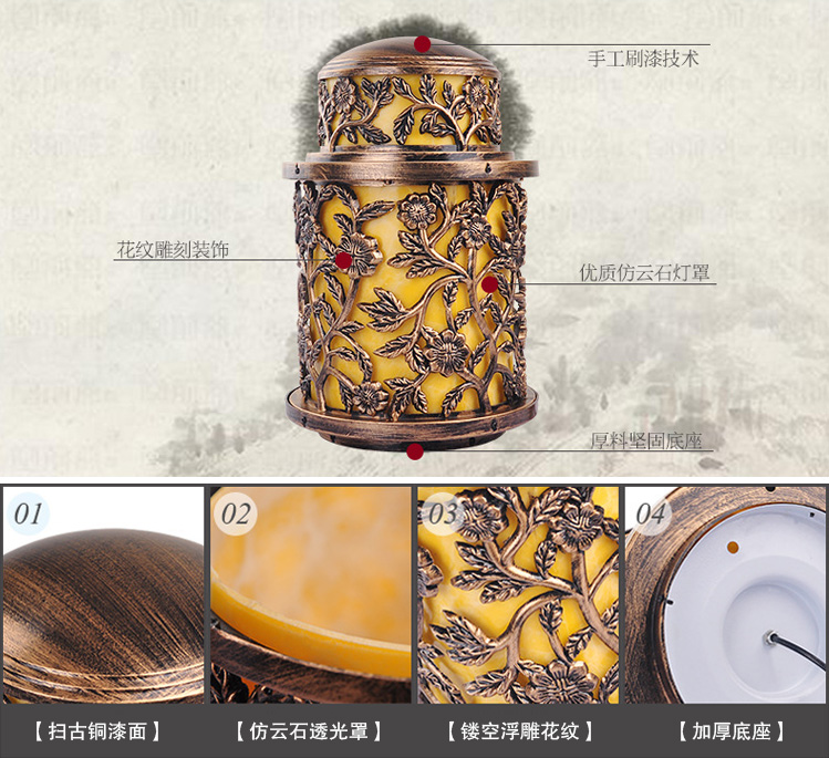 東莞萝莉社APP照明(QDZTD-007)歐式仿古鑄鋁柱頭燈細節展示圖片