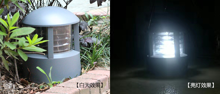萝莉社APP照明(QDCPD-YZ003)廣場公園戶外鑄鋁圓頂矮柱草坪燈安裝效果圖片