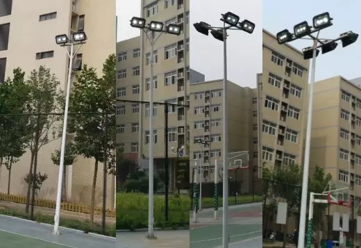 東莞萝莉社APP照明戶外籃球場照明燈具LED投光燈+立杆實景圖片