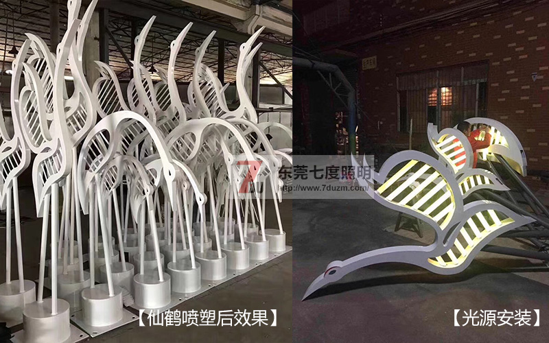 萝莉社APP照明(QDJGD-XH001)仙鶴造型萝莉社免费版APP生產實拍圖片