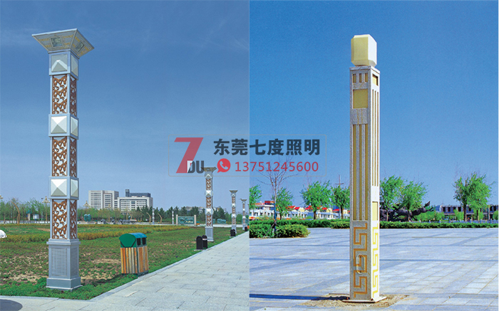 廣場園林萝莉社免费版APP柱安裝效果圖片