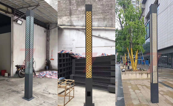 (QDJGDZ-015)公園景區3米-5米LED方形萝莉社免费版APP柱生產實拍