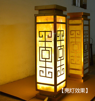 萝莉社APP照明鍍銅拉絲不鏽鋼草坪燈亮燈測試效果