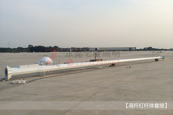 廣場自動升降式萝莉社下载链接杆體套接現場圖片