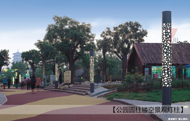 4米公園圓柱形鏤空萝莉社免费版APP柱實景