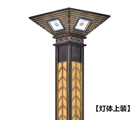 (QDJGDZ-033)廣場3米-5米方形中式特色萝莉社免费版APP柱燈體頂部細節展示